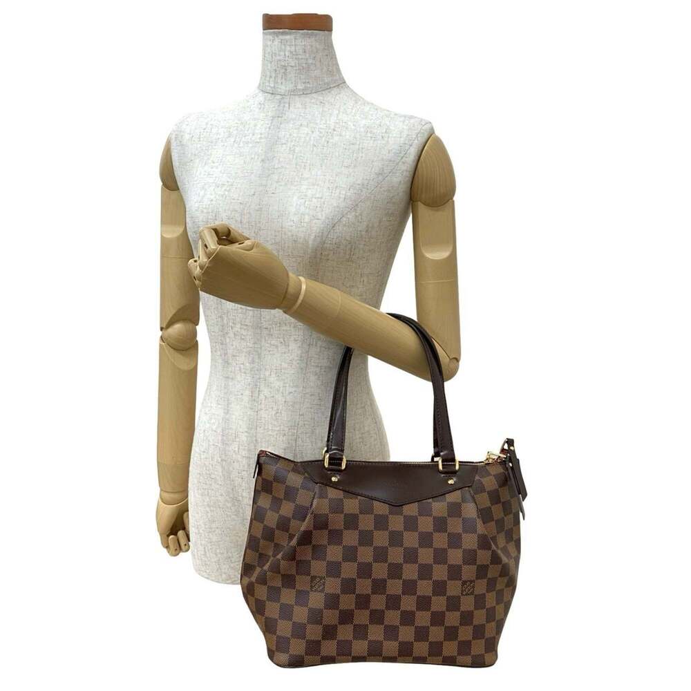 LOUIS VUITTON Authentic Brown Damier Leather Tote Bag - Picture 2 of 10